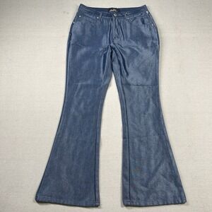 Vintage Lazer Jeans Pants Womens 11 29x31 Flare Bell Bottom Y2K Shiny Disco